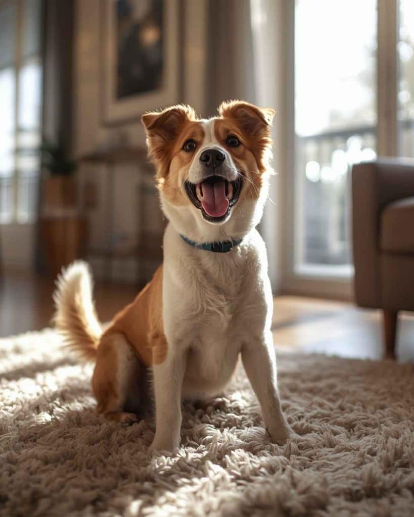 chien heureux garde appartement